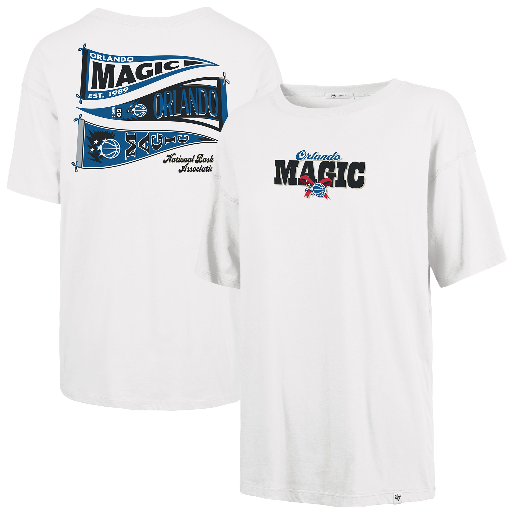 Women's '47 White Orlando Magic Bow and Banner Sadie T-Shirt