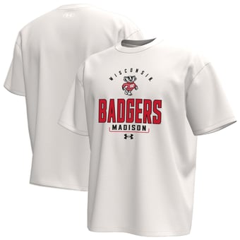 Men's Under Armour Cream Wisconsin Badgers Gameday Icon T-Shirt