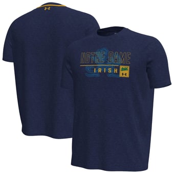 Men's Under Armour  Navy Notre Dame Fighting Irish Gameday Motion Heavyweight T-Shirt