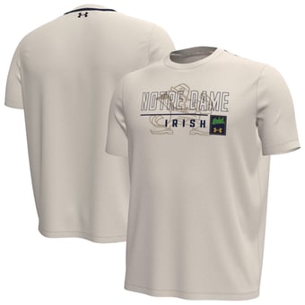 Men's Under Armour  Cream Notre Dame Fighting Irish Gameday Motion Heavyweight T-Shirt