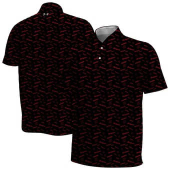 Men's Under Armour Black Wisconsin Badgers Gameday Armourfuse Polo
