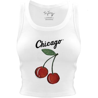 Women's Tiny Turnip White Chicago White Sox Cherries Crop Tank Top