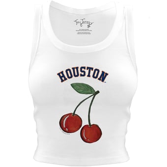 Women's Tiny Turnip White Houston Astros Cherries Crop Tank Top