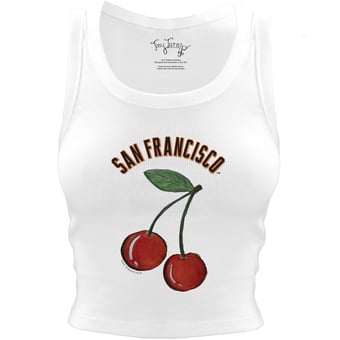 Women's Tiny Turnip White San Francisco Giants Cherries Crop Tank Top