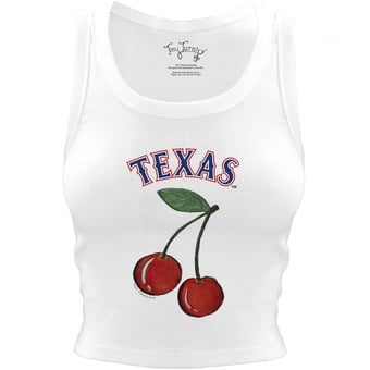 Women's Tiny Turnip White Texas Rangers Cherries Crop Tank Top