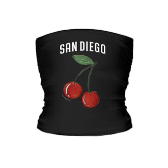 Women's Tiny Turnip Black San Diego Padres Cherries Crop Tube Top