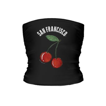 Women's Tiny Turnip Black San Francisco Giants Cherries Crop Tube Top