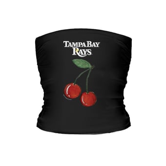 Women's Tiny Turnip Black Tampa Bay Rays Cherries Crop Tube Top
