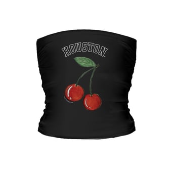 Women's Tiny Turnip Black Houston Astros Cherries Crop Tube Top