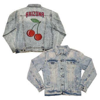 Women's Tiny Turnip Arizona Diamondbacks Cherries Boyfriend Full-Button Denim Jacket