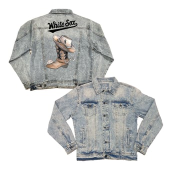 Women's Tiny Turnip Chicago White Sox Cowboy Boot Boyfriend Full-Button Denim Jacket