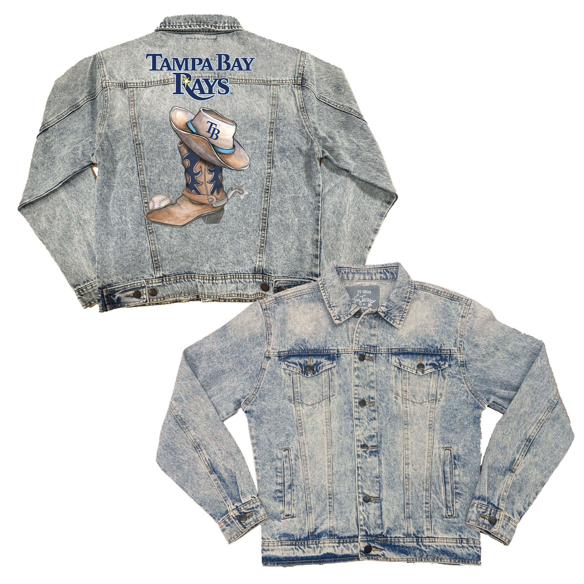 Women’s Tiny Turnip Tampa Bay Rays Cowboy Boot Boyfriend Full-Button Denim Jacket Women’s Tiny Turnip Tampa Bay Rays Cowboy Boot Boyfriend Full-Button Denim Jacket