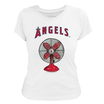 Women's Tiny Turnip White Los Angeles Angels Fan T-Shirt