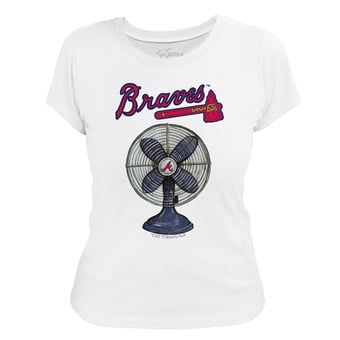 Women's Tiny Turnip White Atlanta Braves Fan T-Shirt