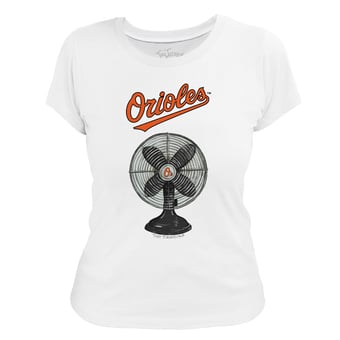 Women's Tiny Turnip White Baltimore Orioles Fan T-Shirt