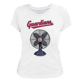 Women's Tiny Turnip White Cleveland Guardians Fan T-Shirt