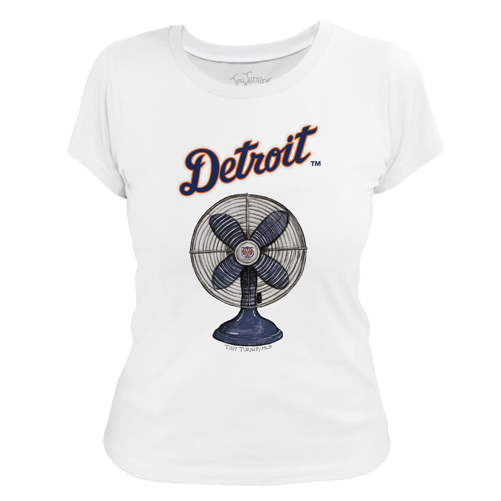 Women’s Tiny Turnip White Detroit Tigers Fan T-Shirt