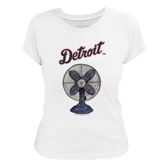 Women's Tiny Turnip White Detroit Tigers Fan T-Shirt