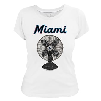 Women's Tiny Turnip White Miami Marlins Fan T-Shirt