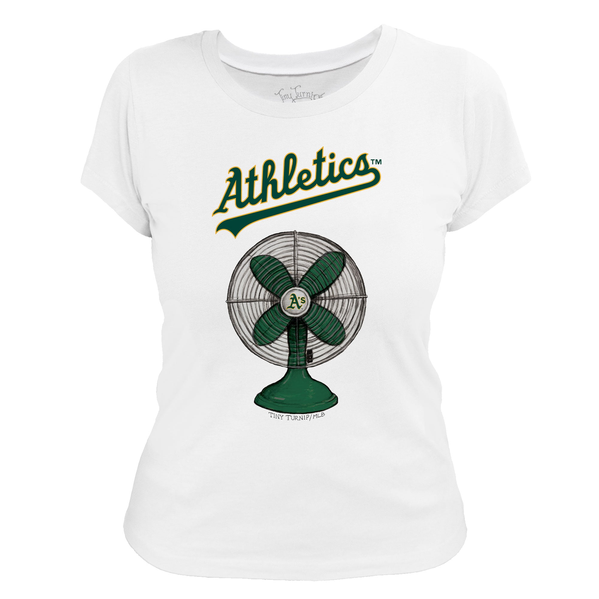 Women's Tiny Turnip White Athletics Fan T-Shirt