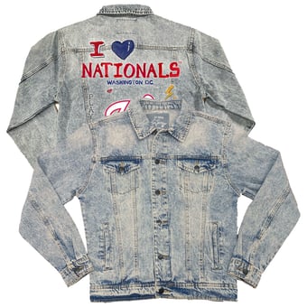 Women's Tiny Turnip Washington Nationals I Heart Boyfriend Full-Button Denim Jacket