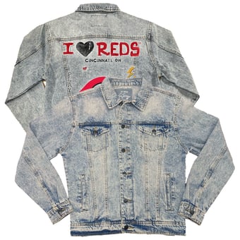 Women's Tiny Turnip Cincinnati Reds I Heart Boyfriend Full-Button Denim Jacket