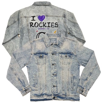 Women's Tiny Turnip Colorado Rockies I Heart Boyfriend Full-Button Denim Jacket