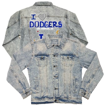 Women's Tiny Turnip Los Angeles Dodgers I Heart Boyfriend Full-Button Denim Jacket