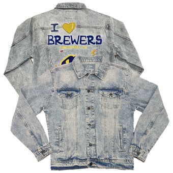 Women's Tiny Turnip Milwaukee Brewers I Heart Boyfriend Full-Button Denim Jacket
