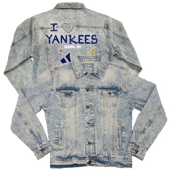 Women's Tiny Turnip New York Yankees I Heart Boyfriend Full-Button Denim Jacket