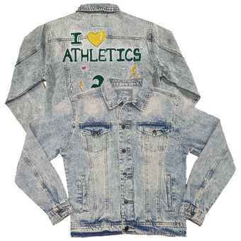 Women's Tiny Turnip Athletics I Heart Boyfriend Full-Button Denim Jacket