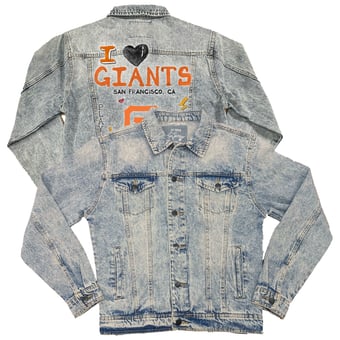 Women's Tiny Turnip San Francisco Giants I Heart Boyfriend Full-Button Denim Jacket