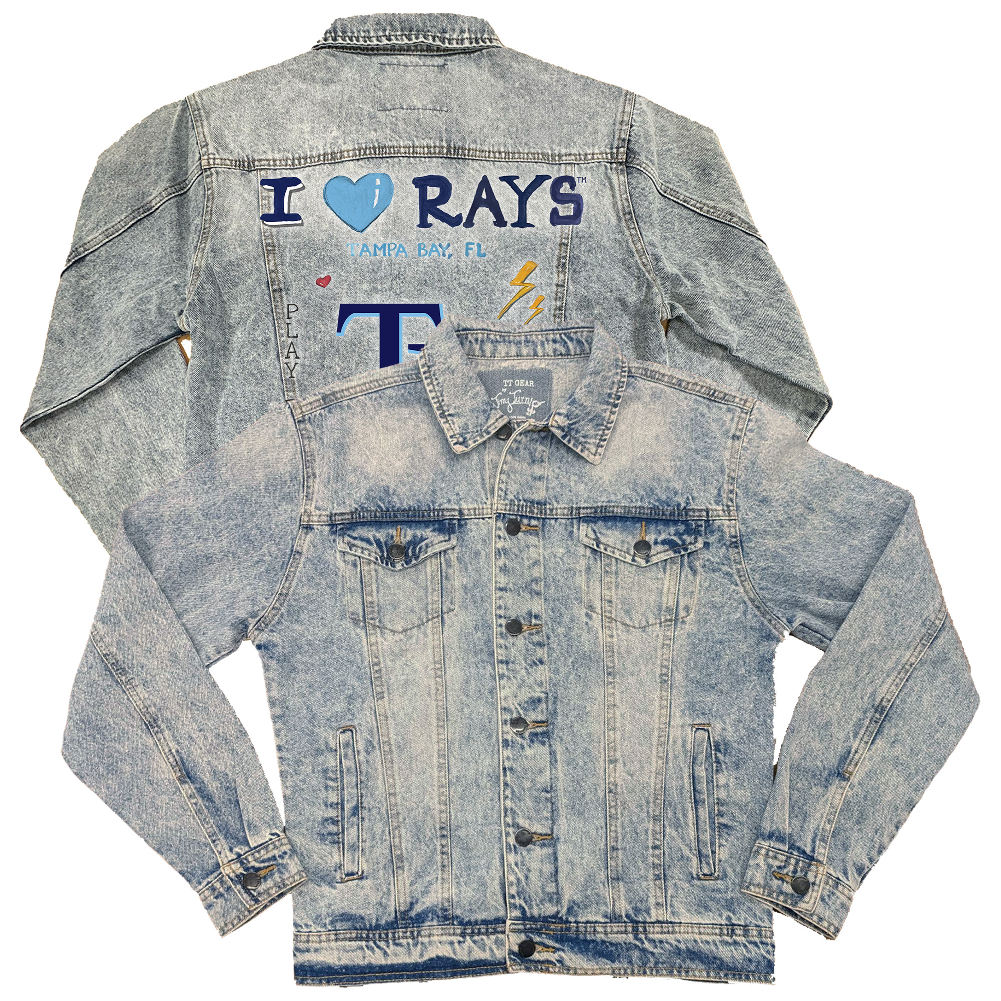 Women’s Tiny Turnip Tampa Bay Rays I Heart Boyfriend Full-Button Denim Jacket