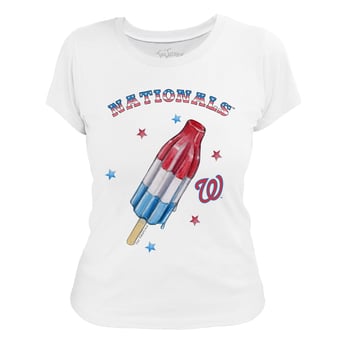 Women's Tiny Turnip White Washington Nationals Rocket Pop T-Shirt