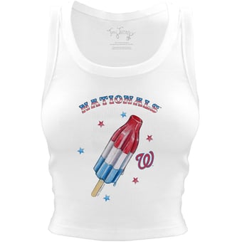 Women's Tiny Turnip White Washington Nationals Rocket Pop Crop Tank Top