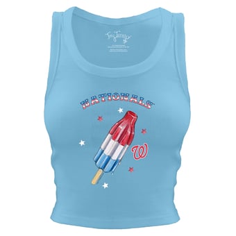 Women's Tiny Turnip Sky Blue Washington Nationals Rocket Pop Crop Tank Top