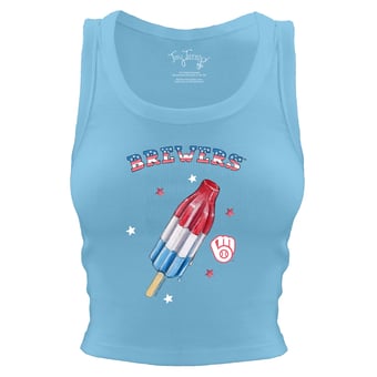 Women's Tiny Turnip Sky Blue Milwaukee Brewers Rocket Pop Crop Tank Top