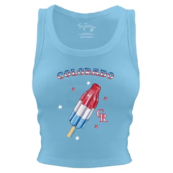 Women's Tiny Turnip Sky Blue Colorado Rockies Rocket Pop Crop Tank Top