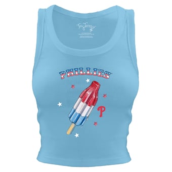 Women's Tiny Turnip Sky Blue Philadelphia Phillies Rocket Pop Crop Tank Top