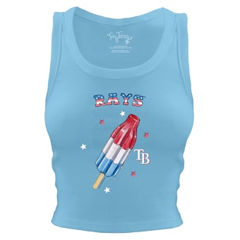 Women's Tiny Turnip Sky Blue Tampa Bay Rays Rocket Pop Crop Tank Top