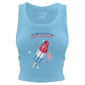 Women's Tiny Turnip Sky Blue Los Angeles Angels Rocket Pop Crop Tank Top