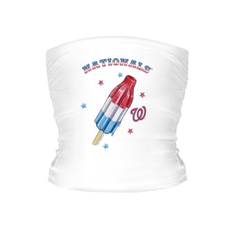 Women's Tiny Turnip White Washington Nationals Rocket Pop Crop Tube Top