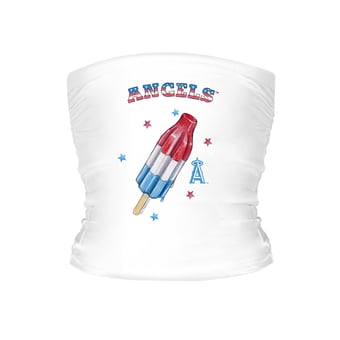 Women's Tiny Turnip White Los Angeles Angels Rocket Pop Crop Tube Top