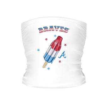 Women's Tiny Turnip White Atlanta Braves Rocket Pop Crop Tube Top