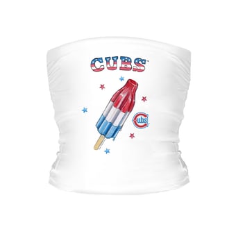 Women's Tiny Turnip White Chicago Cubs Rocket Pop Crop Tube Top