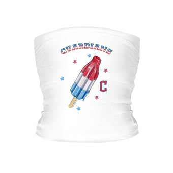 Women's Tiny Turnip White Cleveland Guardians Rocket Pop Crop Tube Top
