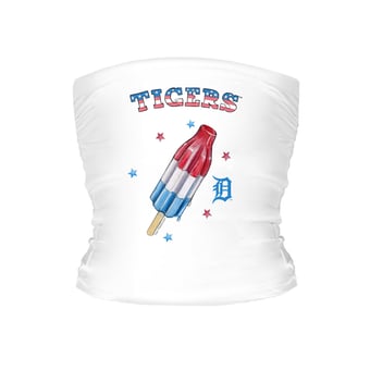 Women's Tiny Turnip White Detroit Tigers Rocket Pop Crop Tube Top