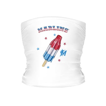 Women's Tiny Turnip White Miami Marlins Rocket Pop Crop Tube Top