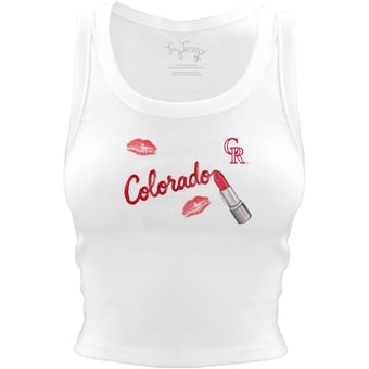 Women's Tiny Turnip White Colorado Rockies Lipstick Crop Tank Top