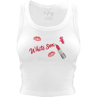 Women's Tiny Turnip White Chicago White Sox Lipstick Crop Tank Top